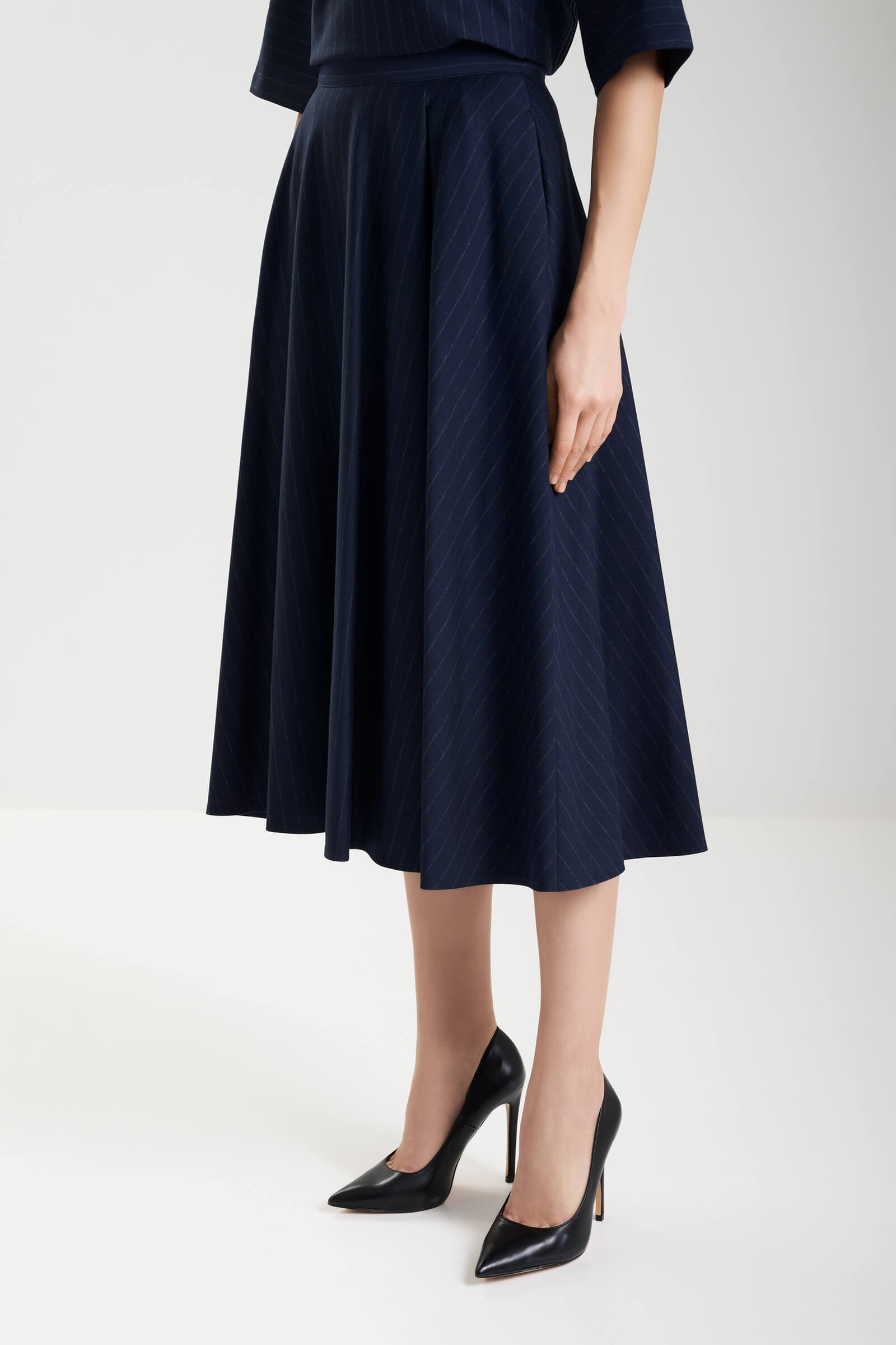 Юбка из смесовой вискозы цвета Синий 