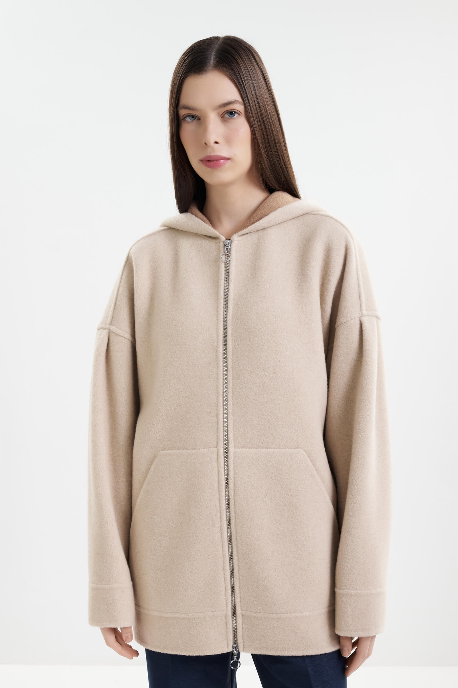 Толстовка из смесовой шерсти цвета Бежевый 