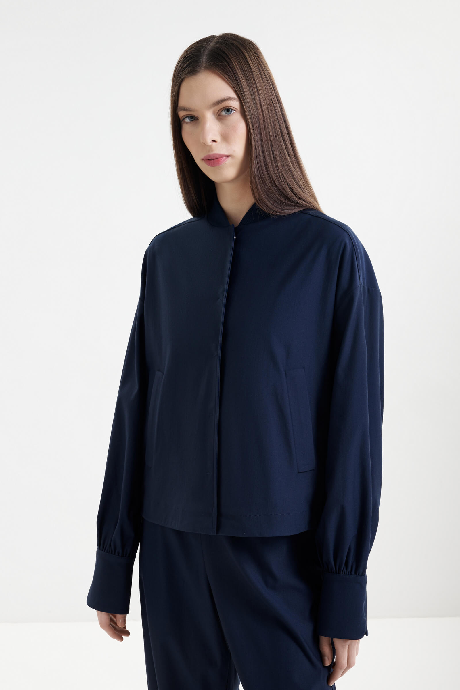 Жакет с разрезами на рукавах цвета Синий 