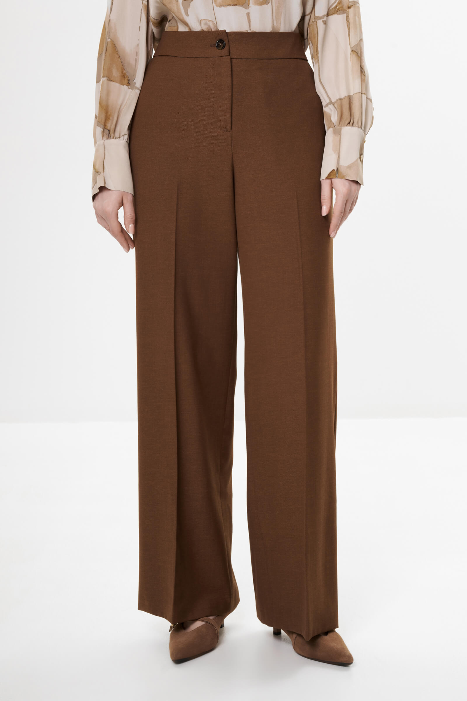 Брюки со стрелками цвета Коричневый 