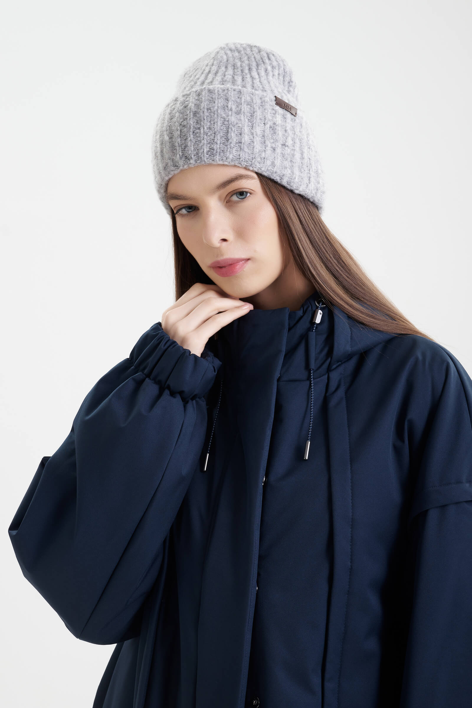 Шерстяная шапка цвета Серый 