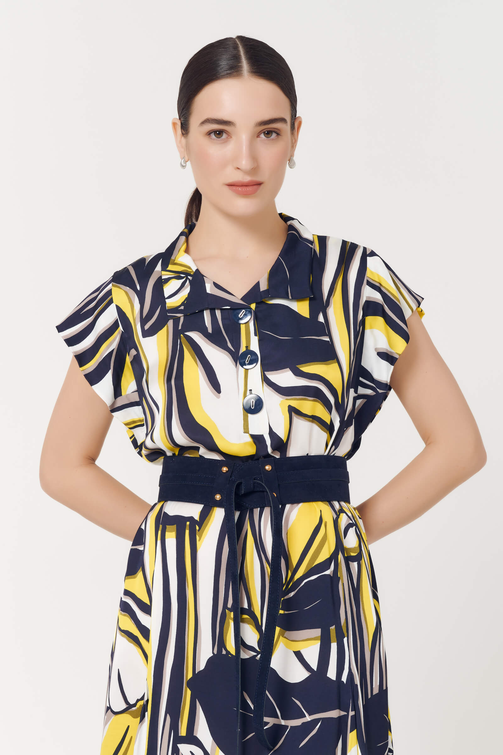 Платье с абстрактным принтом Бренд Caterina Leman