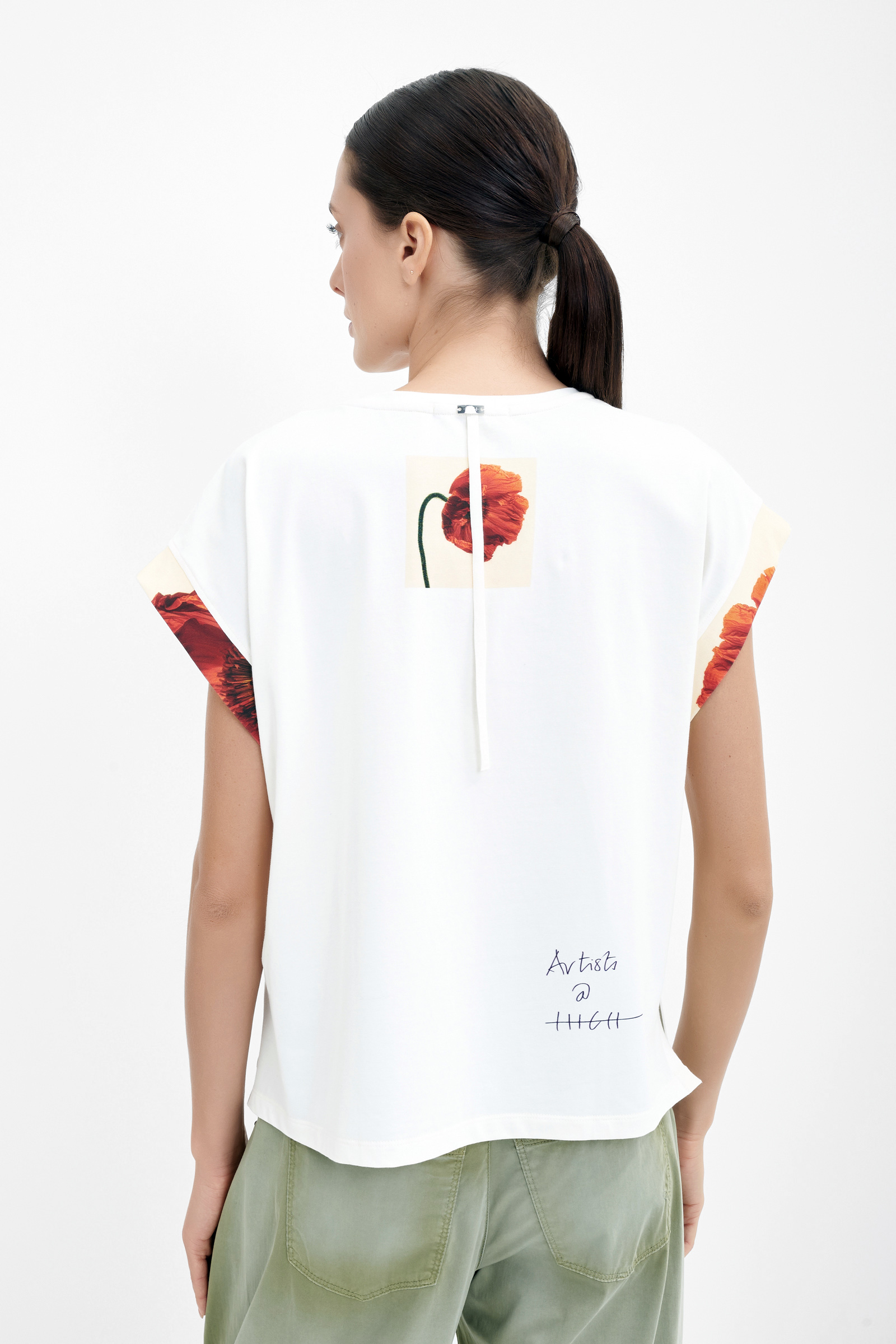 Блузка свободного кроя с принтом Бренд High