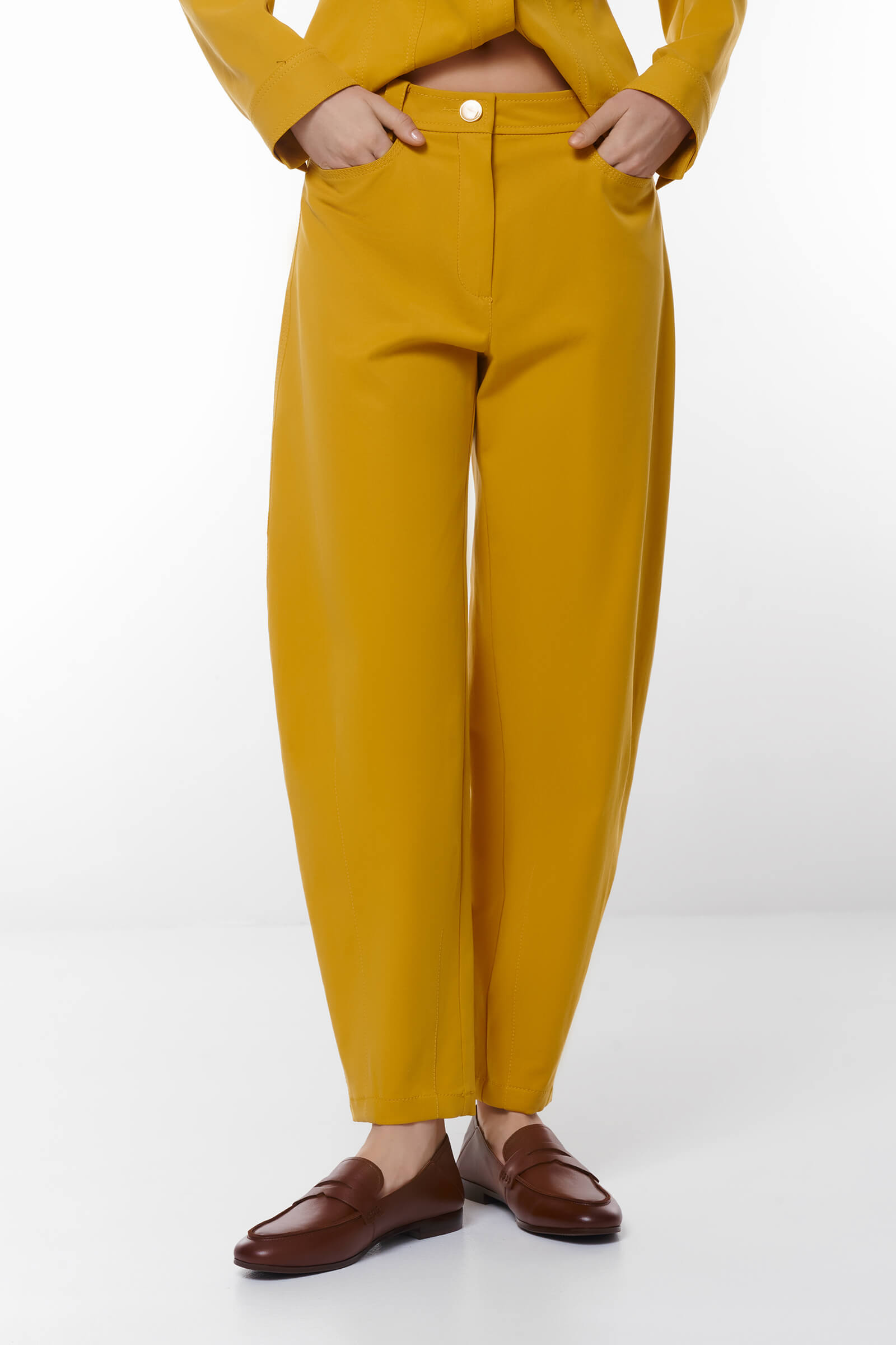 Укороченные брюки-багги цвета Оранжевый 