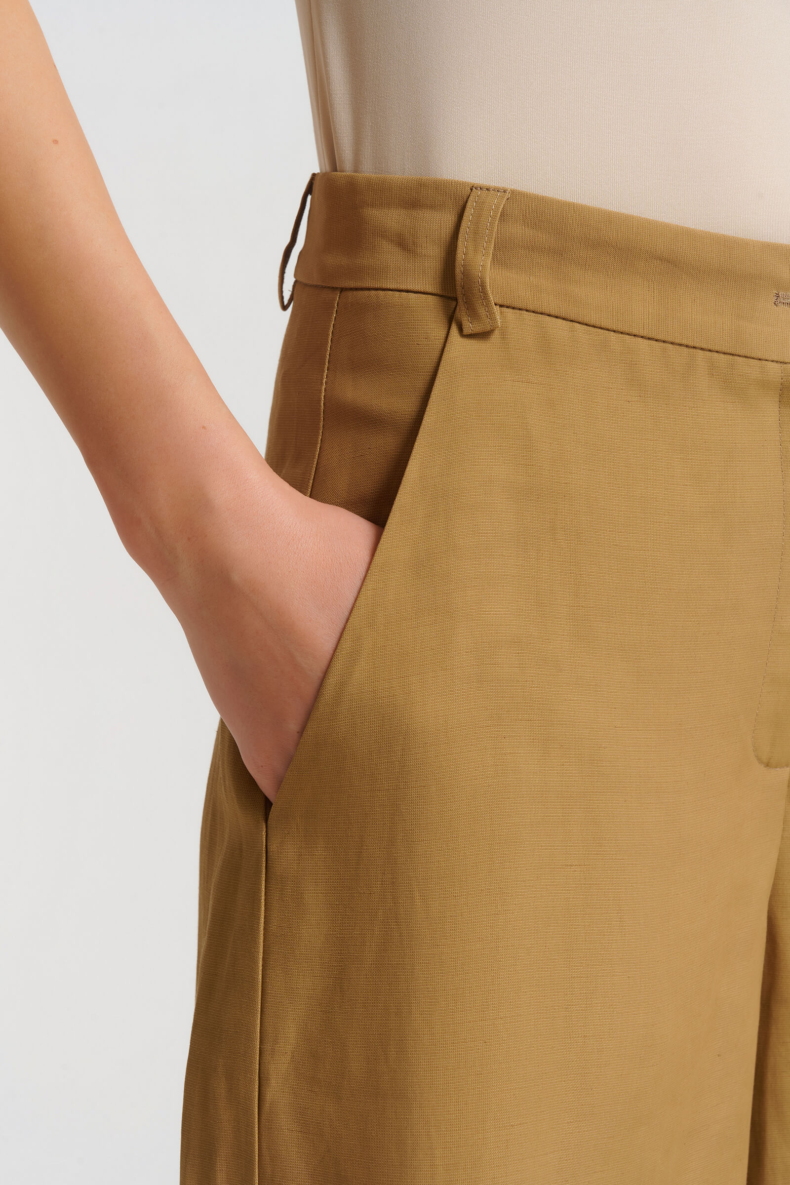 Широкие брюки с добавлением льна Бренд Sarah Pacini