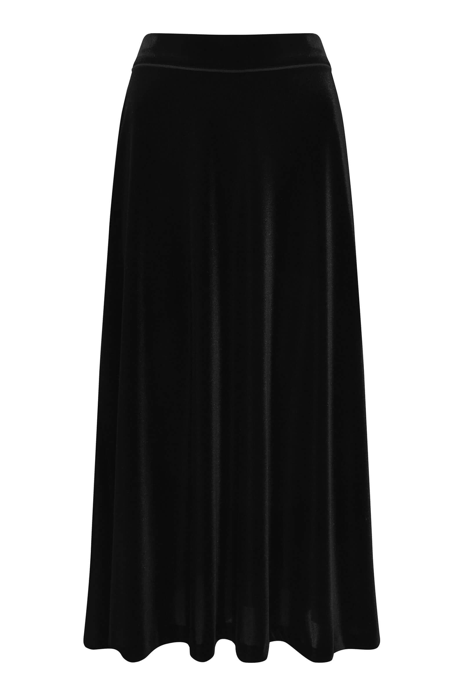 Бархатная юбка цвета Черный 