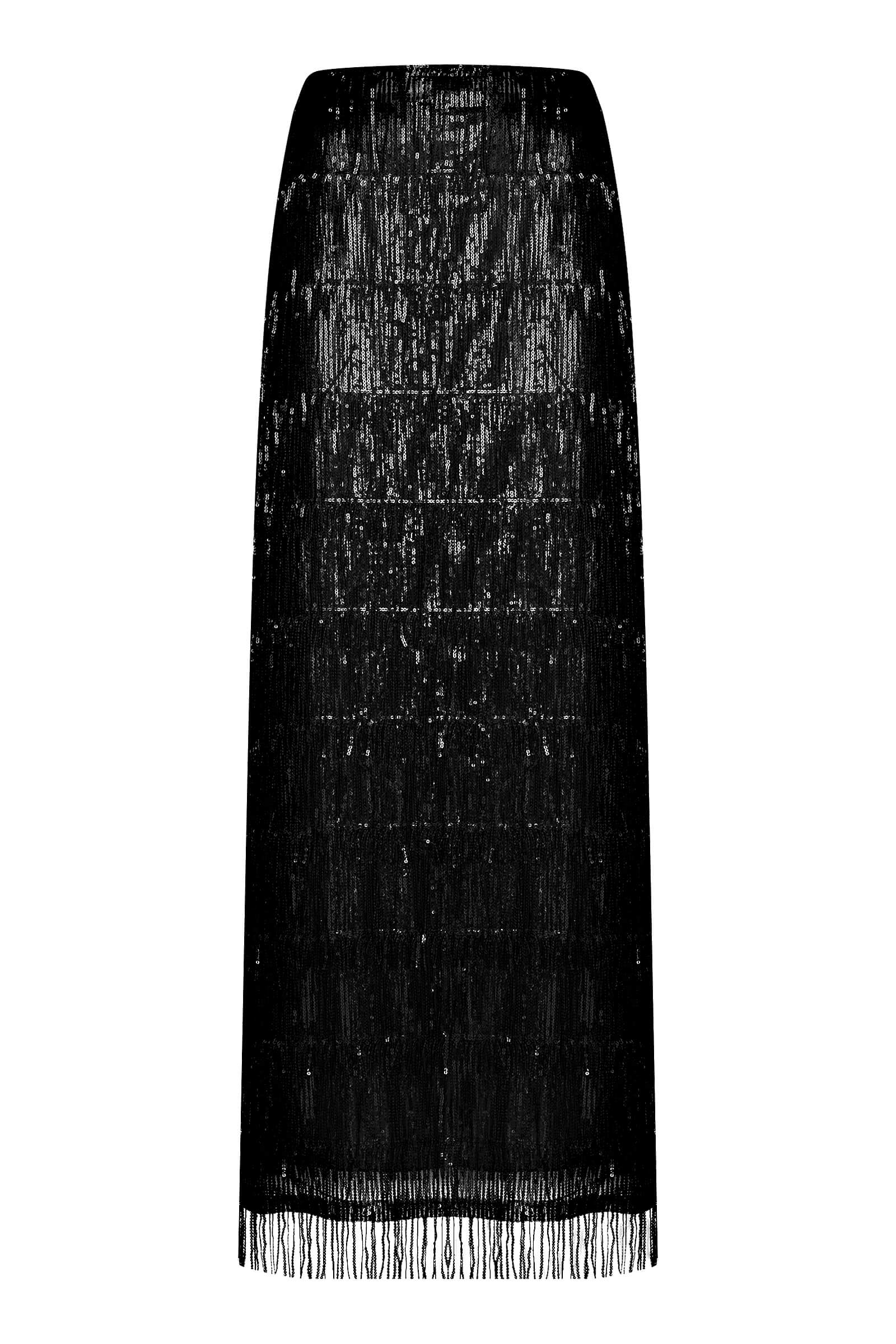 Юбка макси с бахромой из пайеток Бренд Milva Mi
