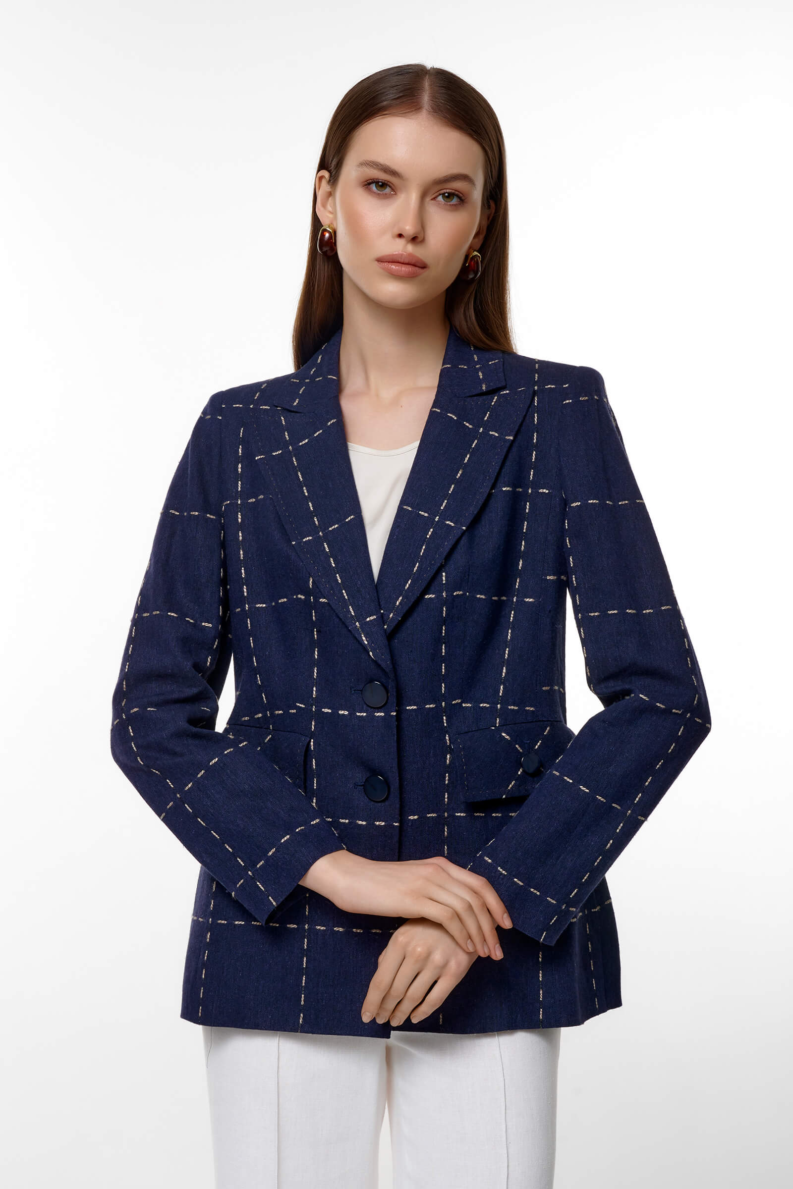 Пиджак с принтом в виде строчки цвета Синий 