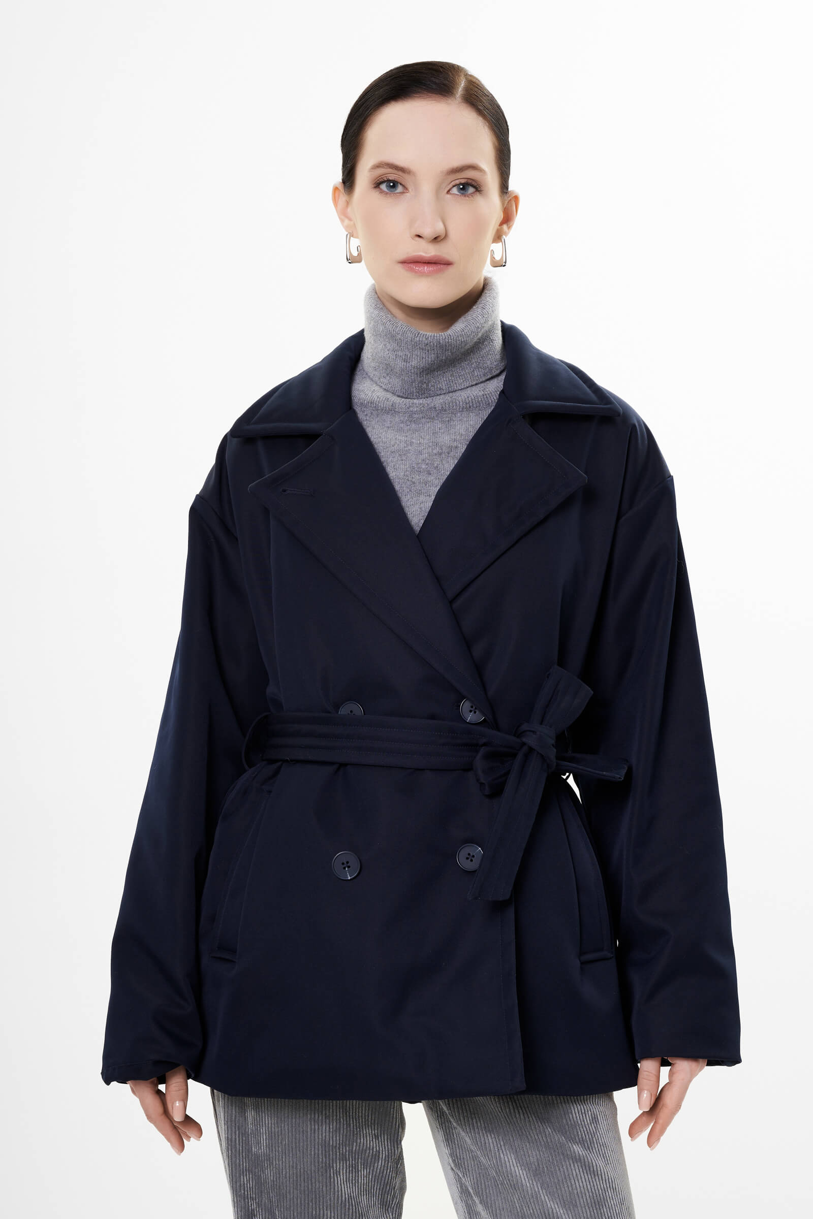 Куртка с английским воротником цвета Синий 