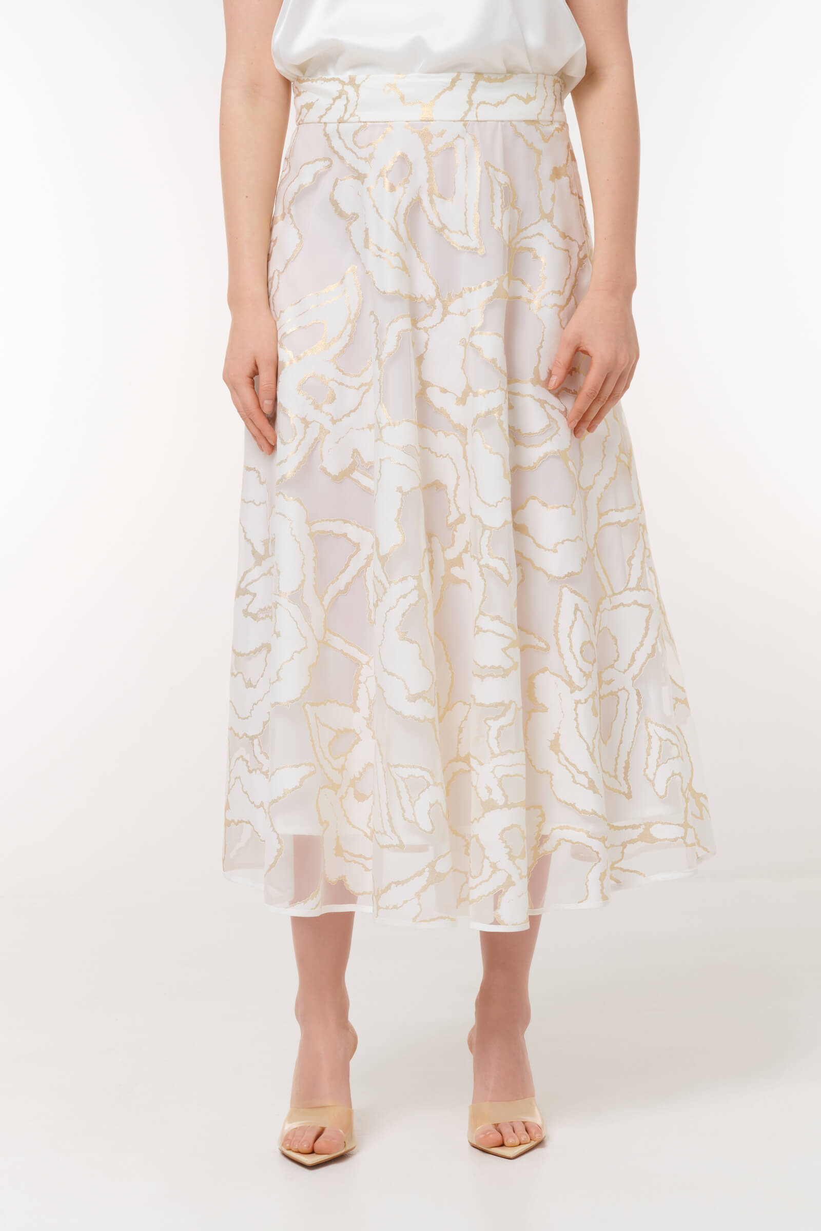 Юбка миди с абстрактным принтом Бренд Caterina Leman