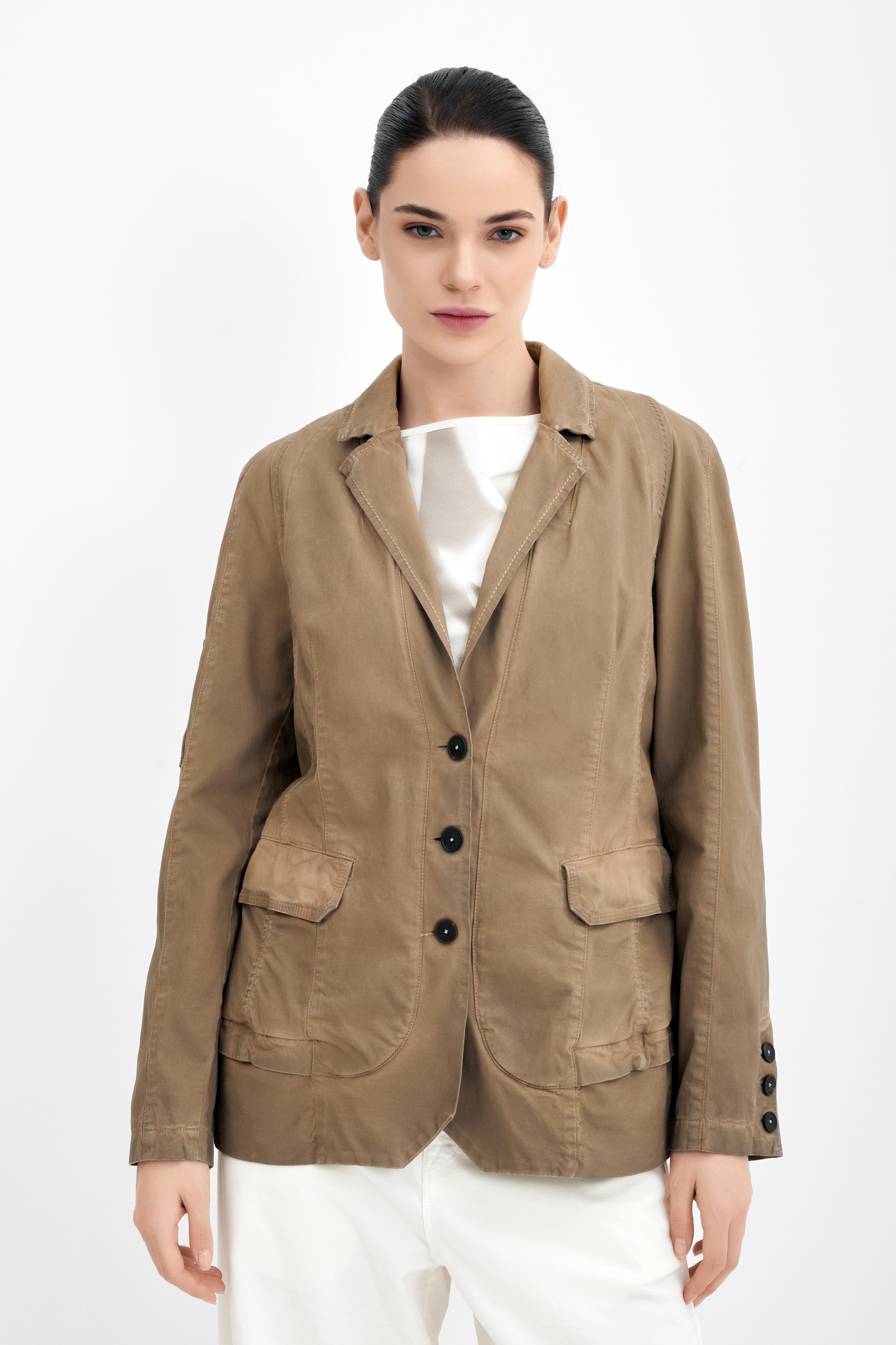 Жакет с вареным эффектом цвета Коричневый 