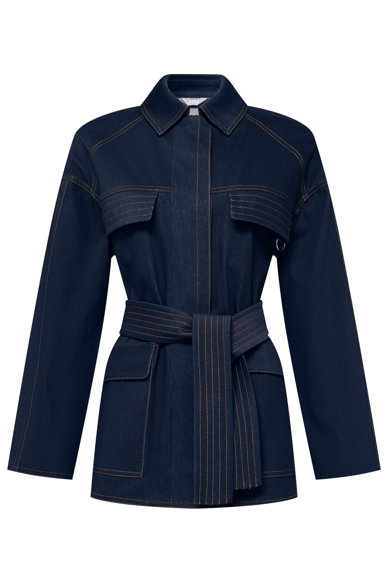 Джинсовая куртка с поясом Бренд MM