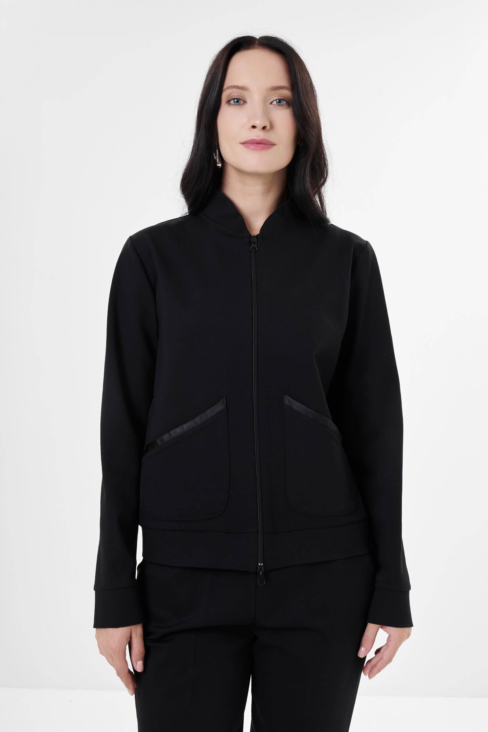 Толстовка из смесовой вискозы с пайетками цвета Черный 