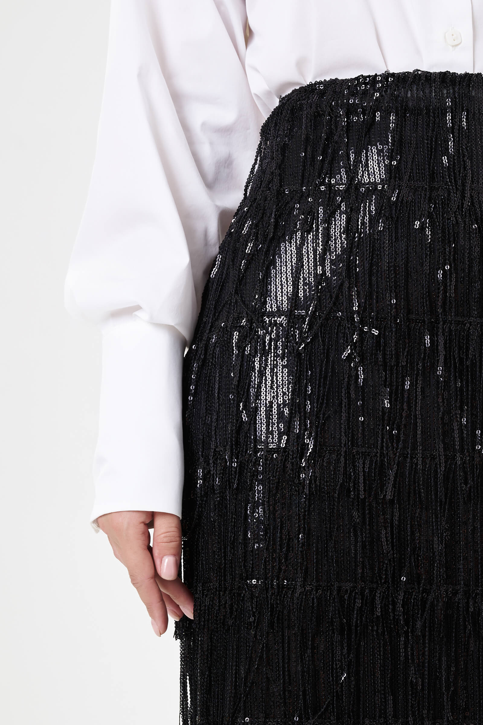 Юбка макси с бахромой из пайеток Бренд Milva Mi