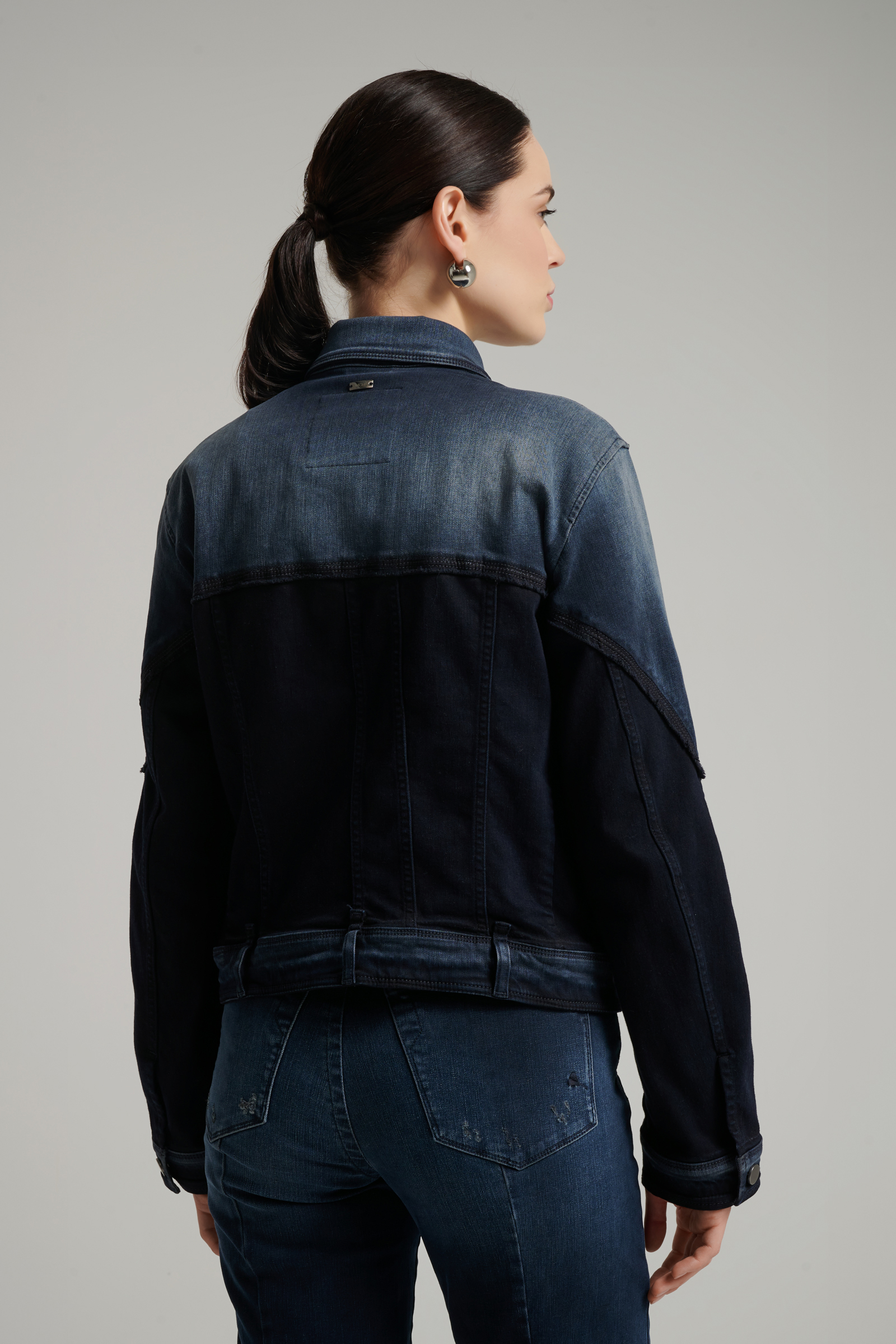 Куртка из комбинированного денима Бренд High