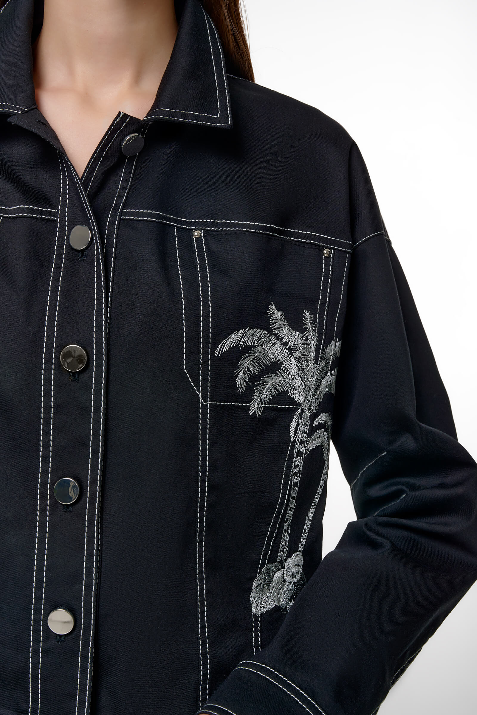 Куртка из денима с контрастной строчкой Бренд Caterina Leman