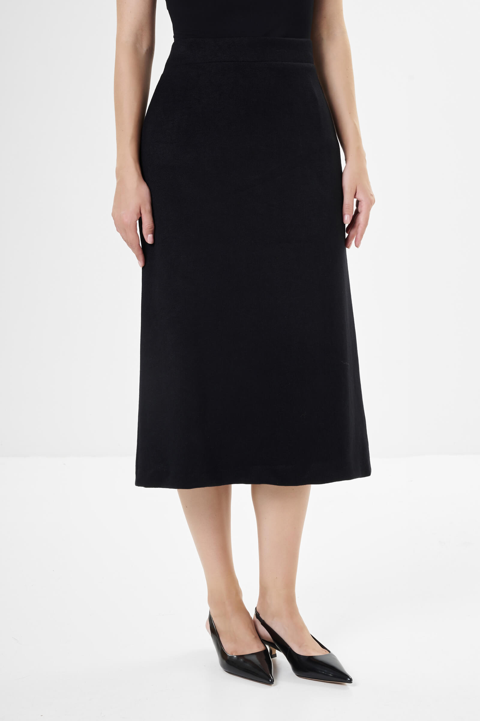 Юбка из поливискозы цвета Черный 