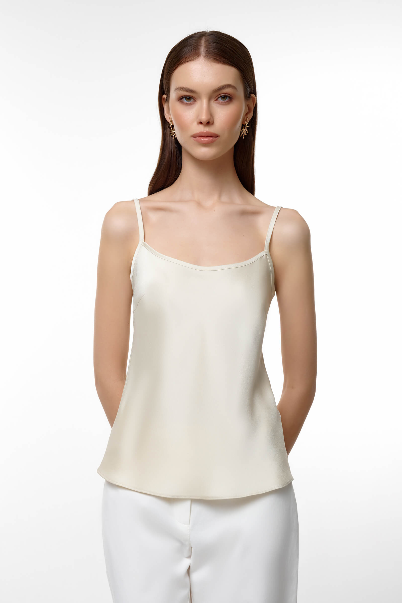 Топ с регулируемыми бретелями цвета Пудровый 