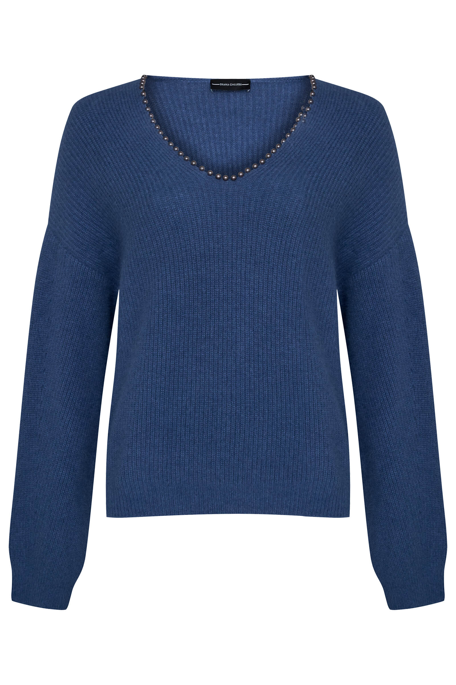 Джемпер с бусинами цвета Синий 