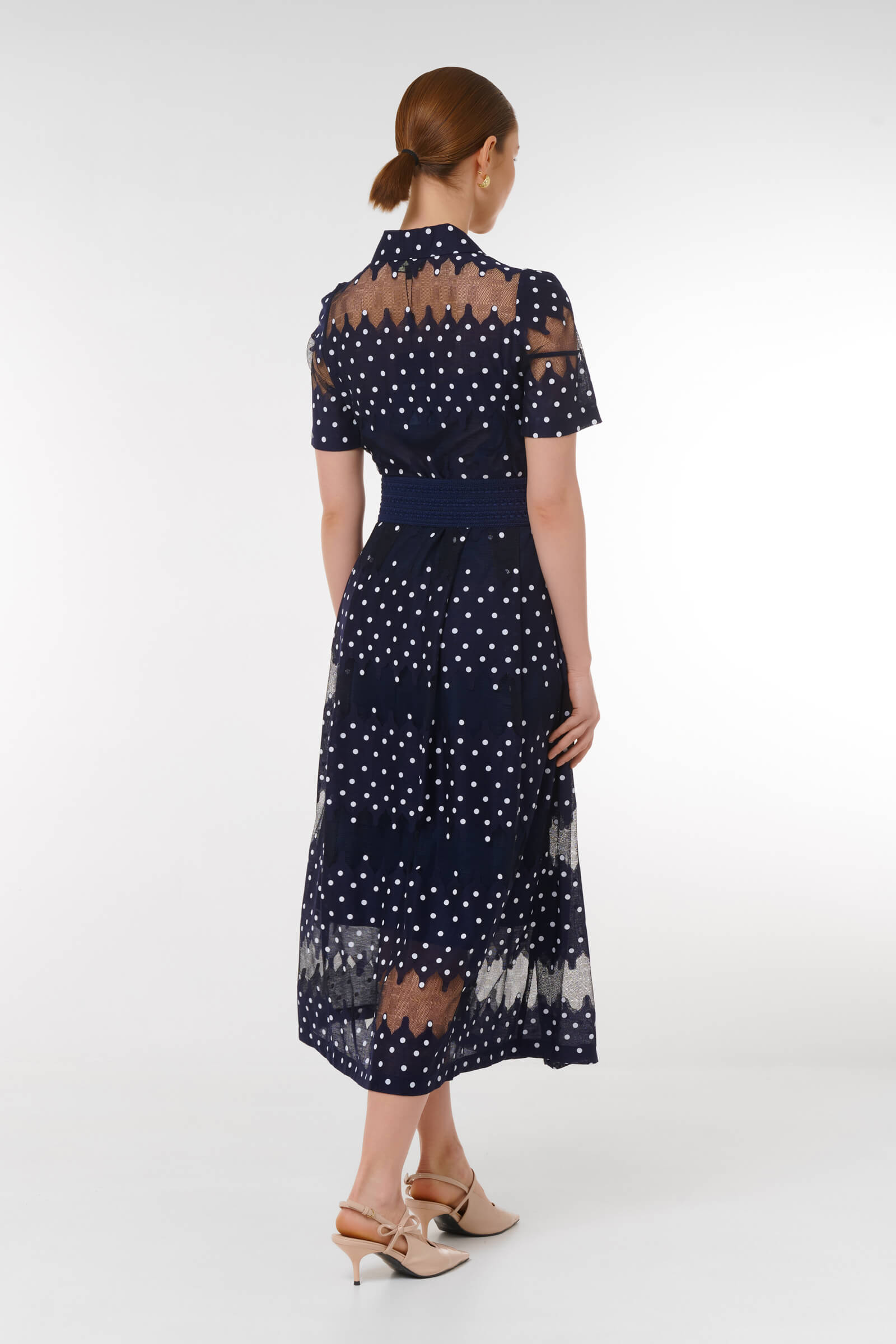 Платье в горох с кружевом Бренд Caterina Leman