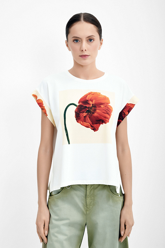 Блузка свободного кроя с принтом Бренд High