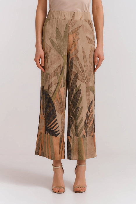 Укороченные брюки с растительным принтом Бренд Diana Gallesi