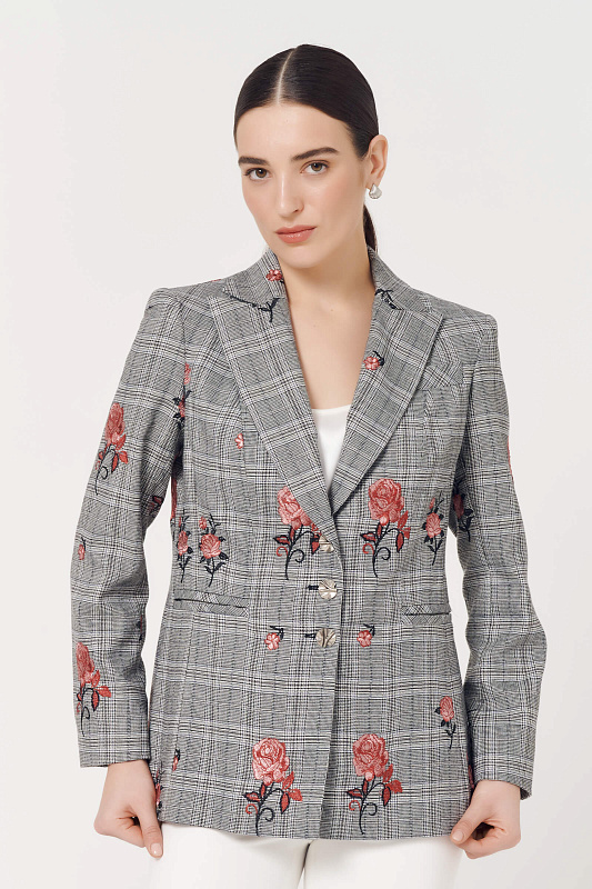 Пиджак с комбинированным принтом Бренд Caterina Leman