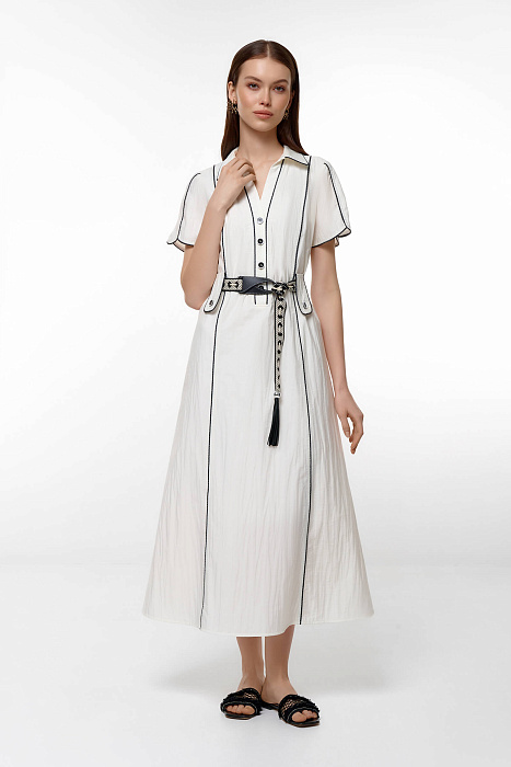 Платье с контрастной окантовкой на поясе Бренд Caterina Leman