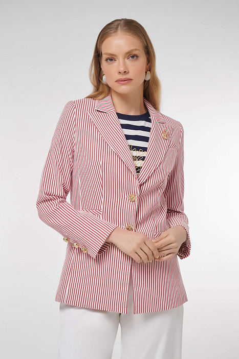 Жакет в полоску с брошью Бренд Caterina Leman