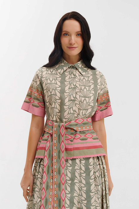 Блузка на пуговицах с узором Бренд Milva Mi