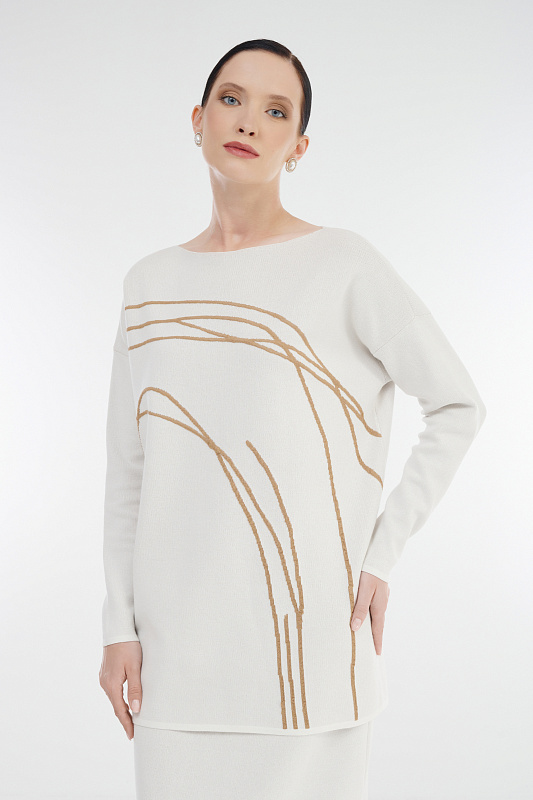 Удлиненный джемпер с вырезом-лодочкой Бренд Sarah Pacini