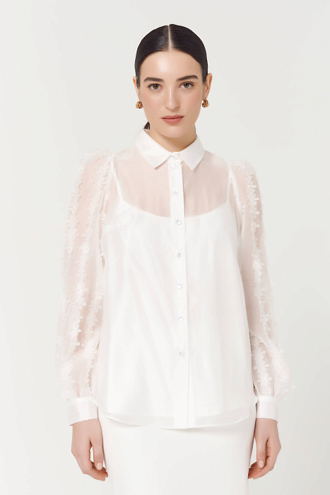 Полупрозрачная рубашка с апликацией Бренд Caterina Leman