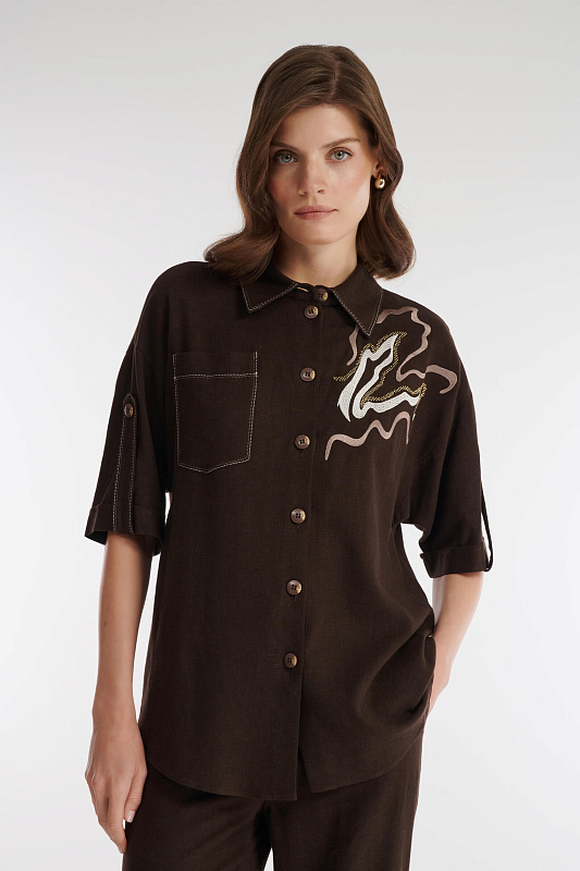 Рубашка с рукавом до локтя Бренд Caterina Leman