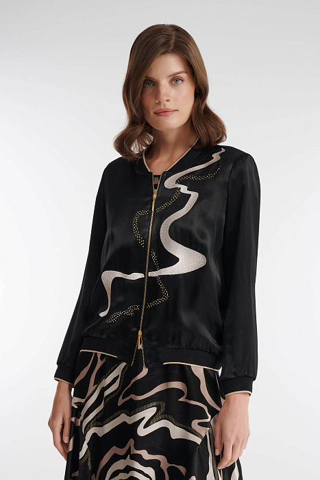 Бомбер с вышивкой и стразами Бренд Caterina Leman