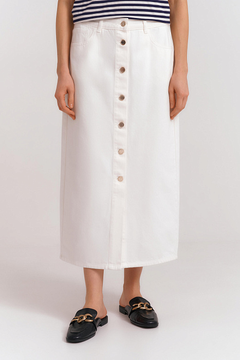 Юбка из денима на пуговицах Бренд Diana Gallesi