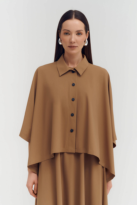 Блузка из льна свободного кроя Бренд Sarah Pacini