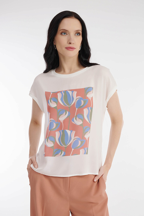 Свободная блузка с принтом Бренд Diana Gallesi