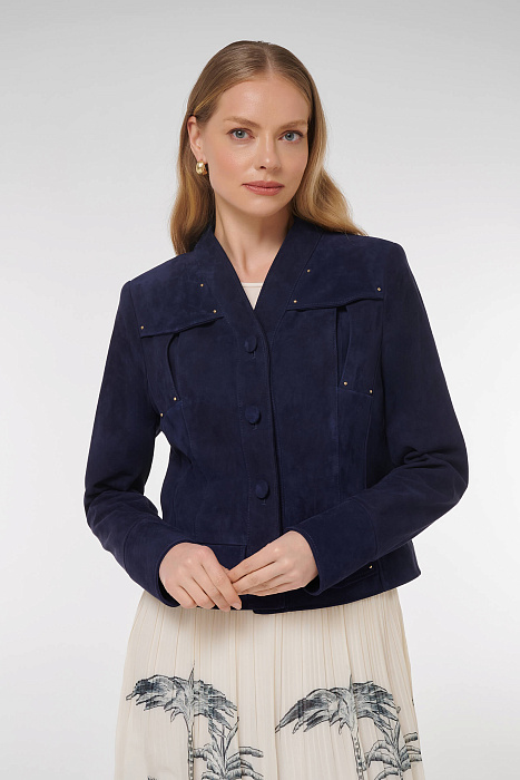 Укороченная куртка из замши Бренд Caterina Leman