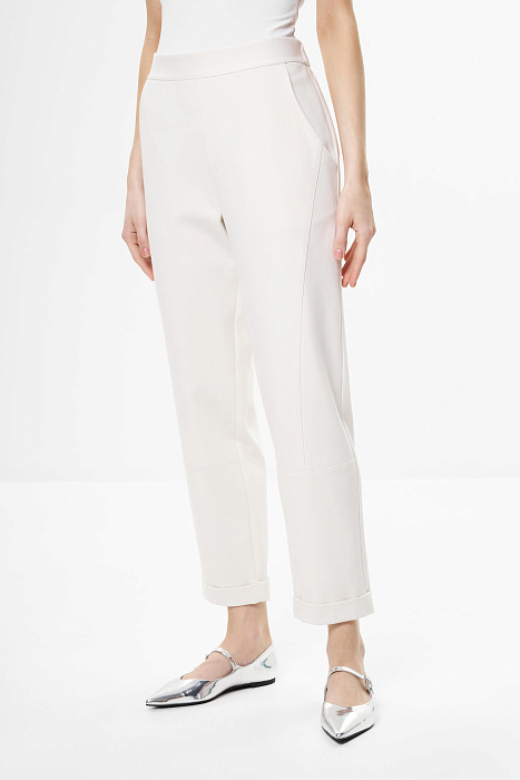 Брюки из вискозы с поясом на резинке Бренд Sarah Pacini