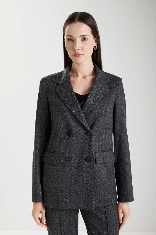 Двубортный пиджак из смесовой вискозы Бренд MM