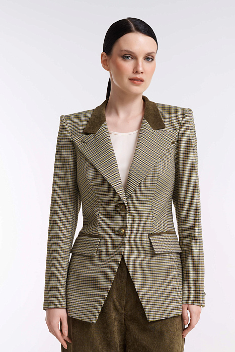 Приталенный жакет с контрстным воротником Бренд Caterina Leman
