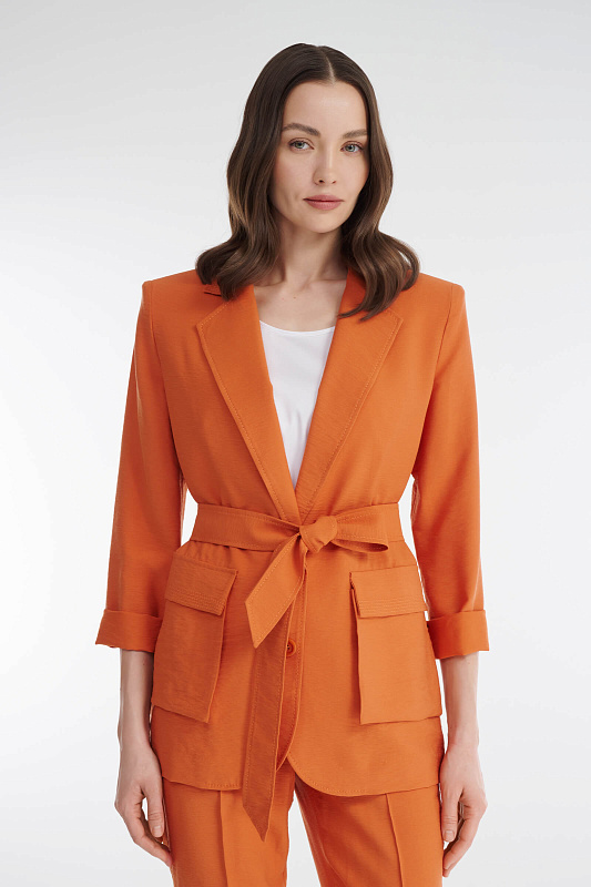 Однобортный пиджак с накладными карманами Бренд Caterina Leman