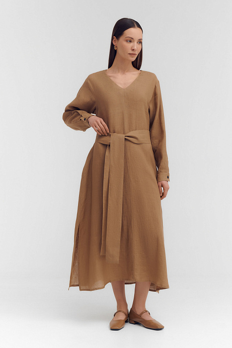 Платье макси из льна Бренд Sarah Pacini