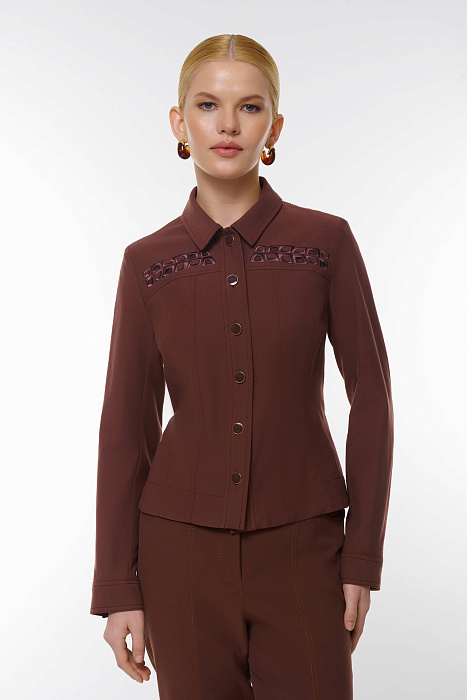 Укороченный жакет с вышивкой Бренд Caterina Leman