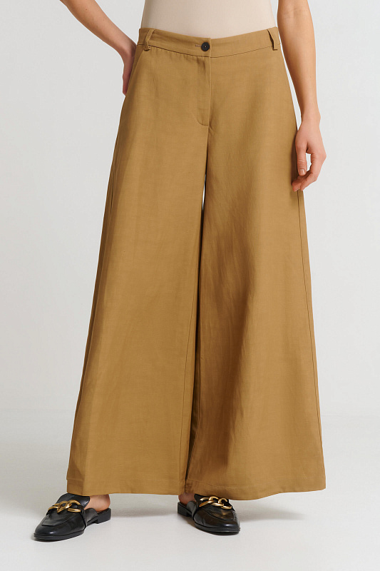 Широкие брюки с добавлением льна Бренд Sarah Pacini