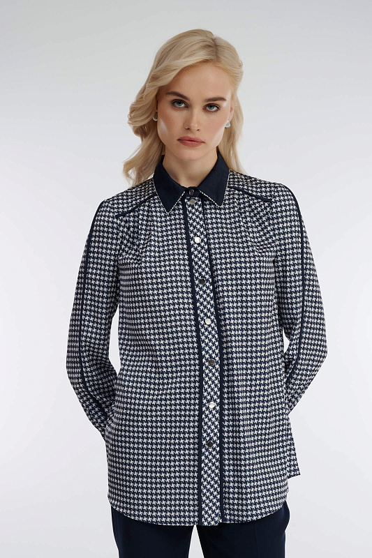 Рубашка с принтом пепита Бренд Caterina Leman