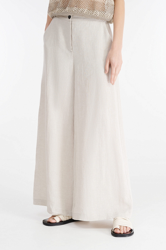 Расклешенные льняные брюки Бренд Sarah Pacini