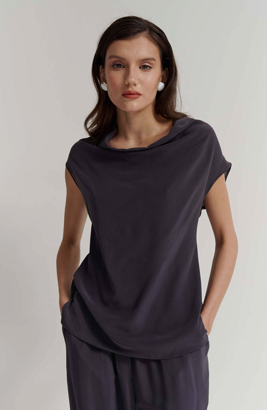 Асимметричный шелковый топ Бренд GentryPortofino