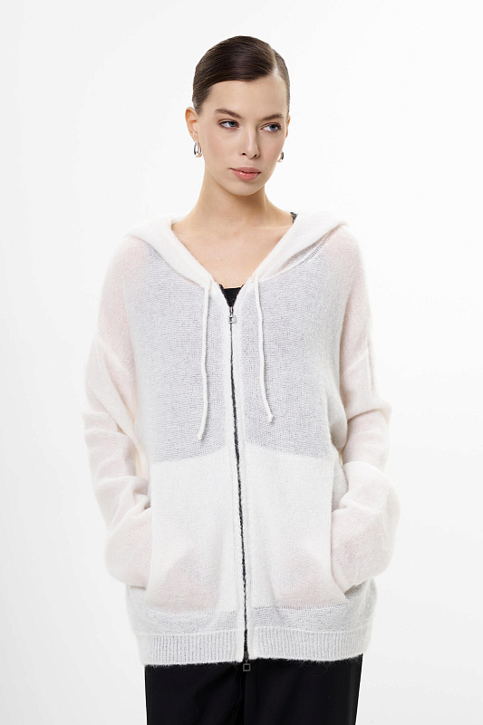 Кардиган на молнии из шерсти и мохера Бренд Sarah Pacini