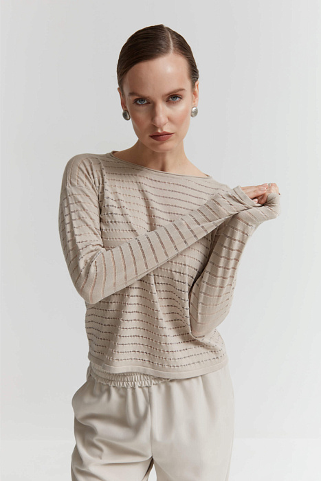 Лонгслив с вырезом-лодочкой Бренд Sarah Pacini